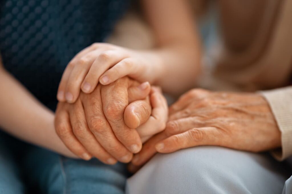 Close up of hand holding